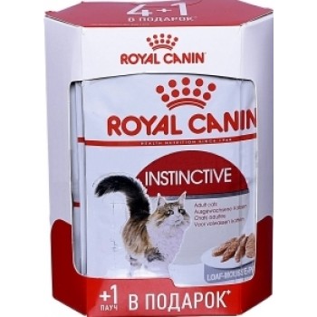 АКЦИЯ! (набор 4+1) Royal Canin Instinctive, пауч для взрослых кошек (паштет), 85 г*5 шт