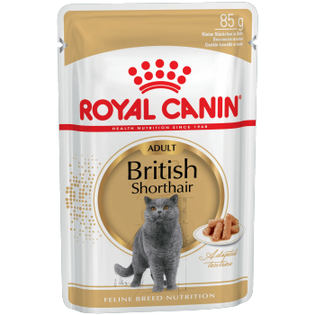 Royal Canin British Shorthair (в соусе), пауч для британских короткошерстных кошек, 85 г